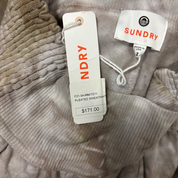 Sundry Womens Pleated Sweatpants Tie-Dye Elastic Waistband  Size 2 Made In USA - Picture 5 of 6